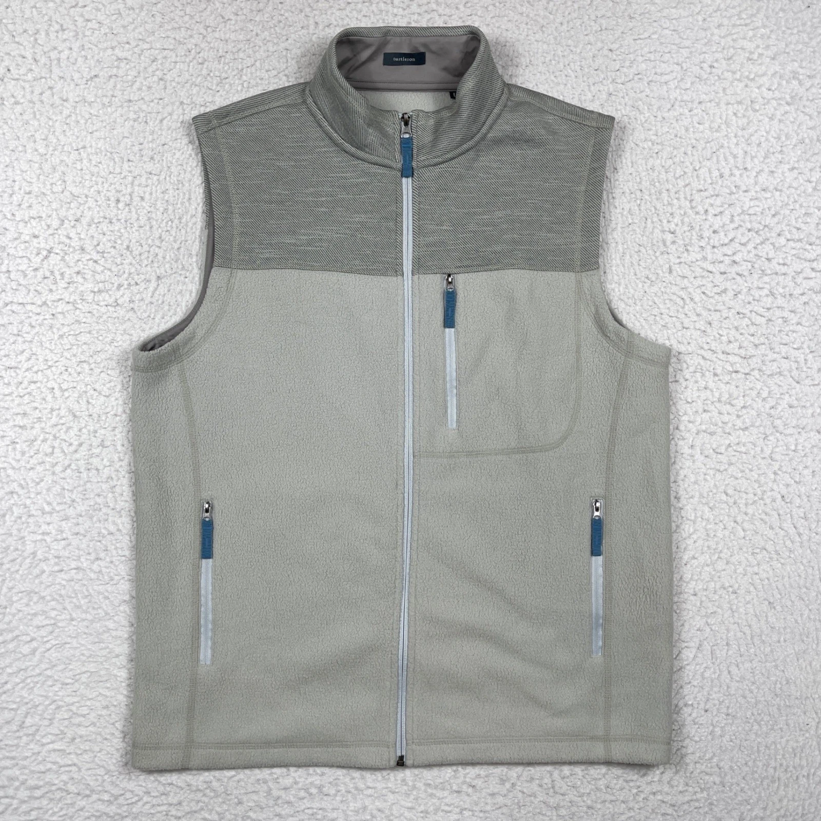 Turtleson Vest Mens L Grey Performance Fleece Full Zip Gorpcore Golf Layering image 1