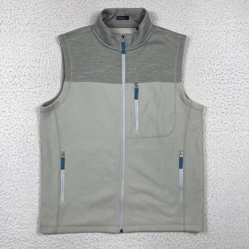 Turtleson Vest Mens L Grey Performance Fleece Full Zip Gorpcore Golf Layering - product listing photo