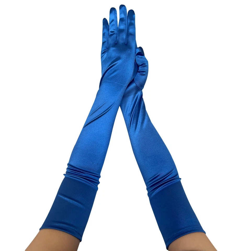 1 Paar Lange Satin-Armstulpen Handschuhe für Damen Opern Cosplay Hochzeit Party - Bild 1 von 4