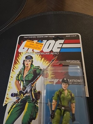 1985 Lady Jaye v1 Figure & FILE Card Vintage G.I. GI Joe 3.75 *100