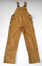 Carhartt Duck Bib Overalls Size S 2018 Golden Beige Reinforced Thigh Heavy Duty