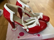 Red Patent Platform Strappy Heels. Uk Size 4. BNIB.