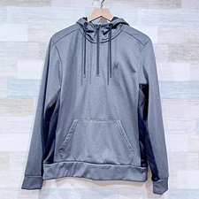 Spyder Active ProWeb Performance Fleece Hoodie Gray Kangaroo Pocket Mens Medium