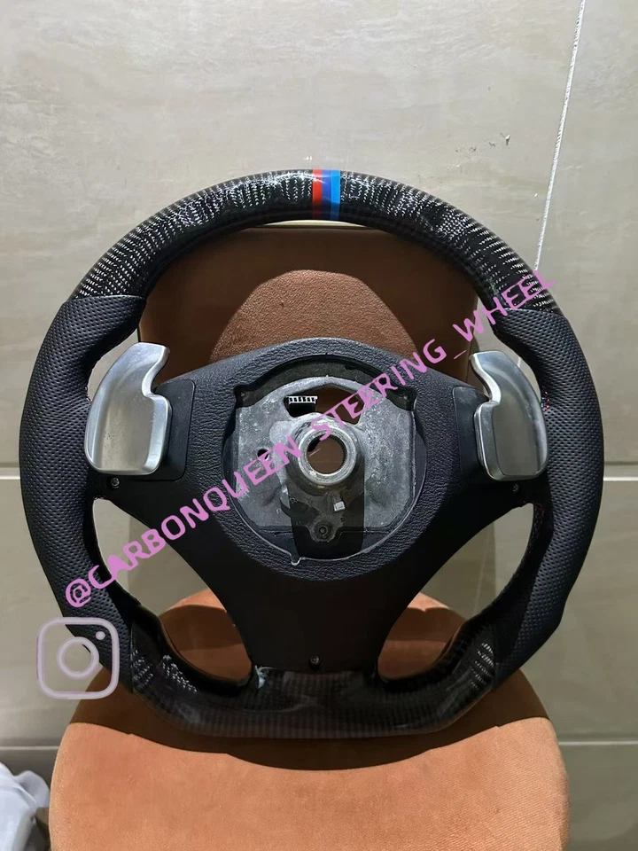 Руль BMW X5X6/E71/E70 из углеродного волокна с веслами + черная кожа - Изображение 4 из 4