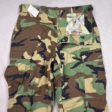 US Military Pants Men Medium Woodland Camo Cargo Trouser Vintage Deadstock Y2K