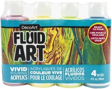 DecoArt FluidArt Paint Pouring Value Pack 4/Pkg-Tropical