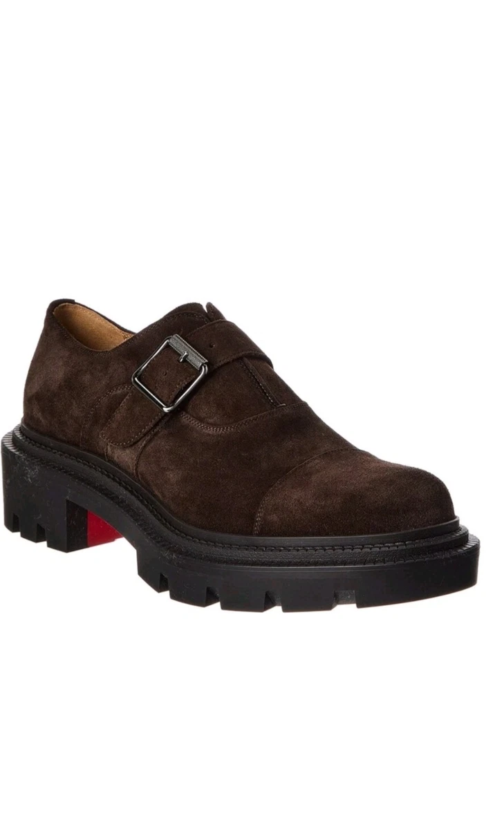 Christian Louboutin Suede Double Monk Strap Shoes Full Presentation EU45 Oxyford College - Monk-Straps - Reversed calf leather - Café  main image 3