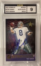 Troy Aikman AUTO Retro Cowboy QB Legends (Red Carpet COA 39759) UCG 9 MINT🔥