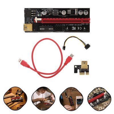 3 Sätze 6-Pin-PCI-E-Mining-Adapter GPU-Riser-Adapter-Zubehör