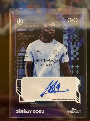 Jeremy Doku Auto /99 Topps Knockout UEFA Club Competitions 2025/26