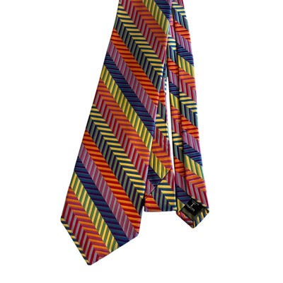 Robert Talbott Best of Class The Red Barn Tie Chevron Stripe Silk 4  USA