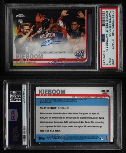 2019 Chrome Update Target Rookie Debut Refractor Carter Kieboom PSA 9 Auto RC