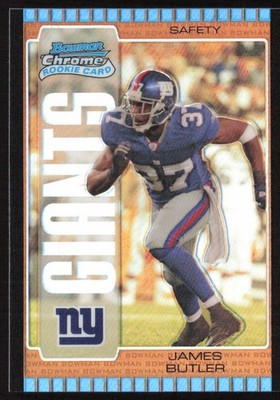 2005 Bowman Chrome Bronze Refractor /150 James Butler #186 Rookie Giants