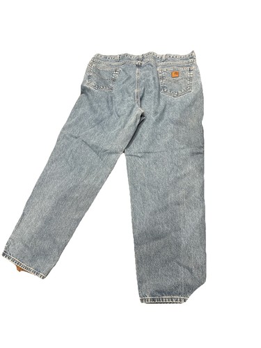 2005 Carhartt Jeans 46x32 B17STW Relaxed Fit Stonewash Blue Denim Work Jeans - Picture 2 of 7