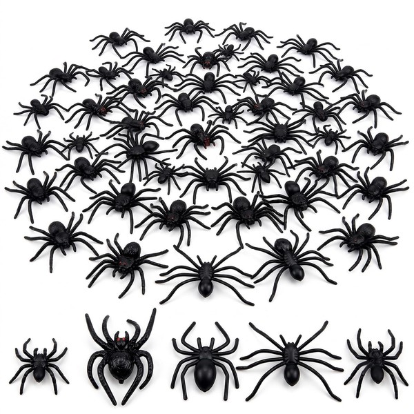 50 StüCk Spinne Halloween Deko, Plastik Spinnen Klein, 5 Kleine-50-image