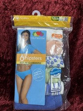 6 PR. LADIES FRUIT OF THE LOOM BREATHABLE COTTON HIPSTERS PANTIES NIP SZ 6/M