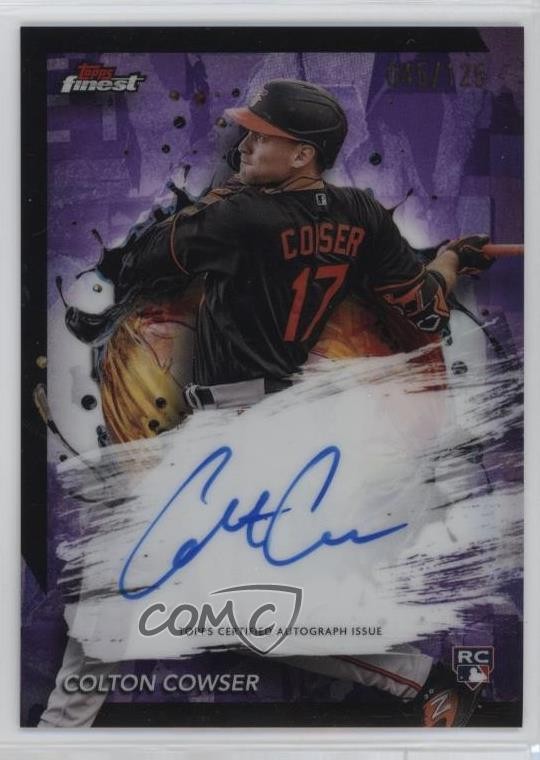 2024 Topps Finest Purple Refractor /125 Colton Cowser #FA-CC Rookie Auto RC 0j5i