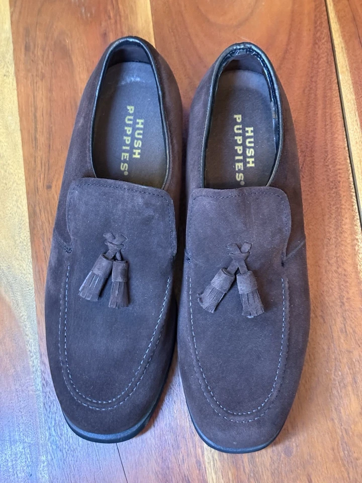 Hush Puppies Women’s Size 10 M Brown Suede Tassle Loafers With Leather Lining - Image 3 of 4