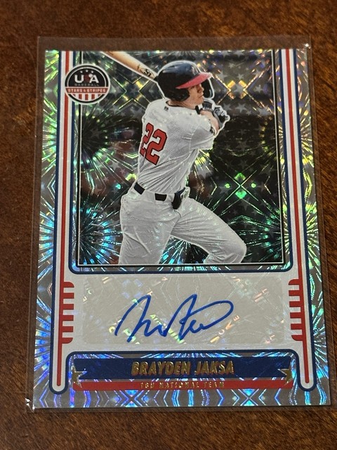 25 Panini Stars & Stripes - National Team Brayden Jaksa #NTS-BJ Fireworks /49 RC