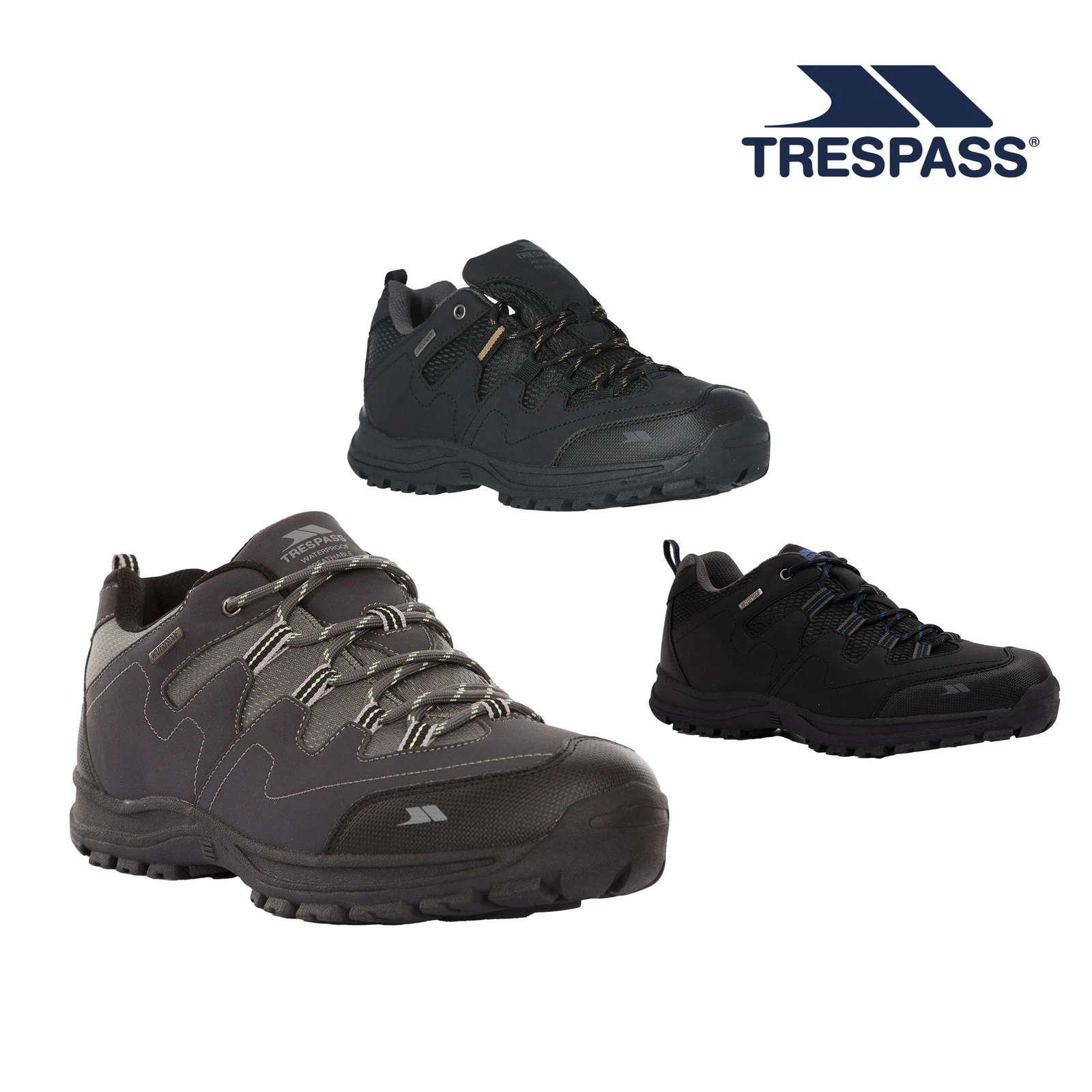 Trespass Finley Mens Black Waterproof Boots Hiking Breathable & Protective
Opens in a new window or 