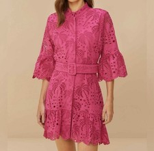 Farm Rio NWOT Palm Tree Eyelet Minidress S RED