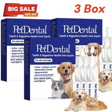 3X Pets Dental Teeth  Digestive Health Oral-Liquid with Herbal Blend Postbiotic