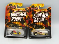 Hot Wheels Lot of 2 Summer Racin' Cars, Go Kart, Surf Crate, 1:64, NIB