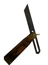 Vintage Bevel Gauge Wood Brass Carpenter Tool