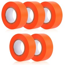 5 Pack Orange Flagging Marking Tape, 1" X 100′ Non-Adhesive Survey Ribbon Rolls