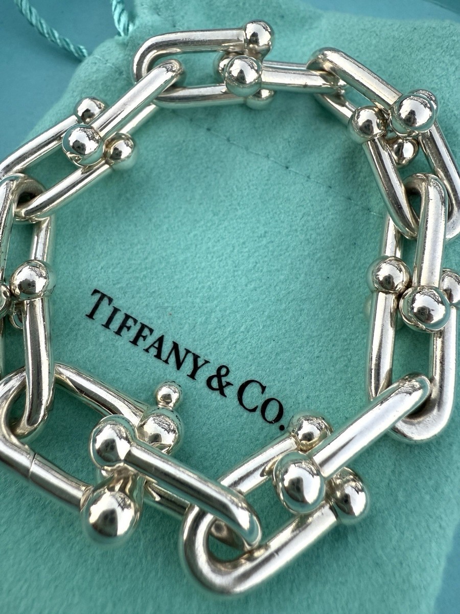 Tiffany & Co Sterling Silver HardWear Large Link Bracelet Fits Up