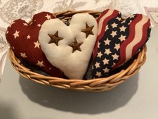4th Of July/ Patriotic/Americana 250th Birthday USA Fabric Hearts