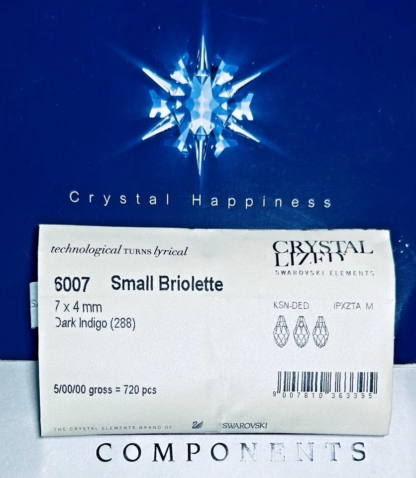Swarovski Pendant Dark Indigo 6007 7 x 4mm 72 of 720 pcs Pack Austria - Image 2 of 3