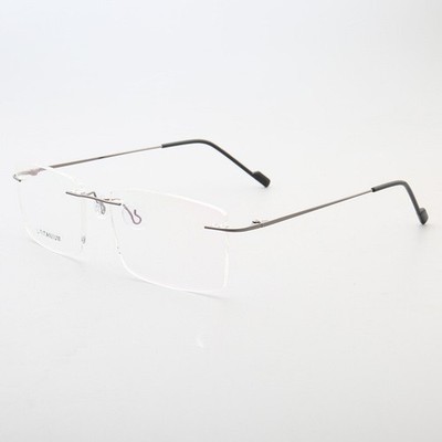 Ultra-Light Titanium Alloy Rimless Round Glasses Women Men Eyeglass Frames