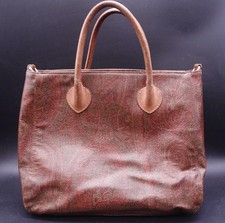Borsa a mano vintage ETRO Milano stampa paisley multicolore con cerniera manici superiori