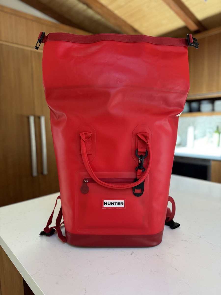 Hunter X Target Red Travel Roll Top Waterproof Backpack Insulated