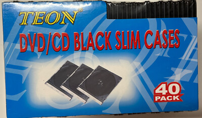 Teon DVD/CD Black Slim Cases -40 Pack