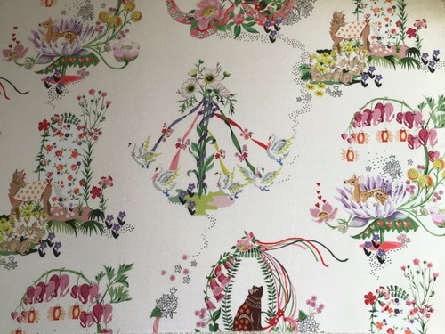 2 * 50cm L x 68cm W Bundle Cath Kidston Summer Parade & Stripe Pastel Fabric New - Picture 18 of 21