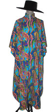 1970s Paisley Floral Print Kaftan