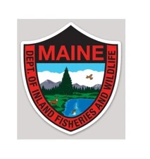 4 Inch Non-Reflective Maine Inland Fisheries Wildlife Logo Vinyl Sticker