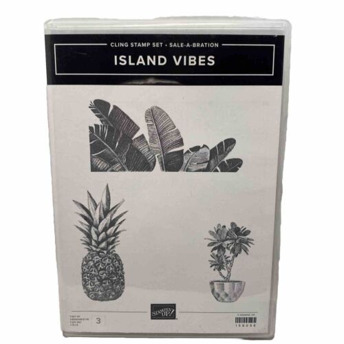 Stampin' UP! ISLAND VIBES Stamp Set Palm Tree Pineapple Hawaii Cling Stamp Set