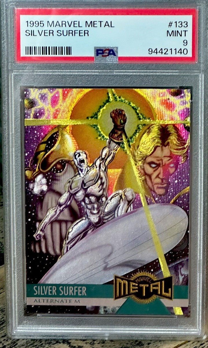 SILVER SURFER PSA GRADED RARE 90's HOLO FOIL MARVEL METAL