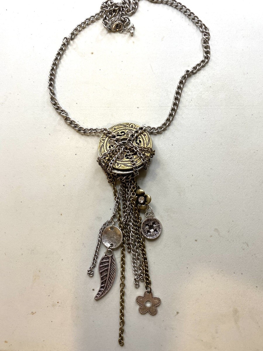 アクセサリー vintage spring charm necklace 8.126 Vintage necklace, silver tone chain, charm pendant | eBay