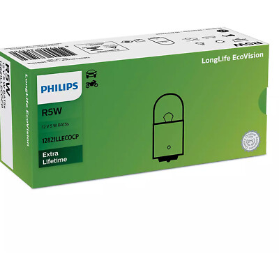 10x Philips LongLife EcoVision R5W 5W 12V Autolampen Glühlampen Glühbirnen