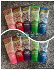 10PC SET: Crayola Bathtub Finger Paint Soap Kids 3oz: Red Blue Green Purple Pink