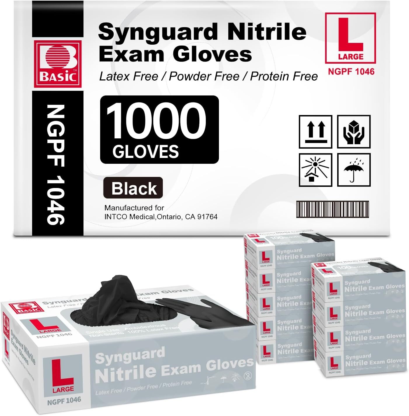 Powder-Free Nitrile Exam Gloves for Medical Food & Cleaning Use