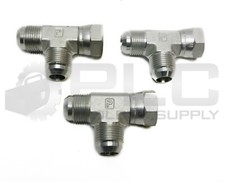 LOT OF 3 NEW PARKER HYDRAULIC TEE 1-1/16" FEMALE SWIVEL X 1-1/16" MALE JIC STEEL