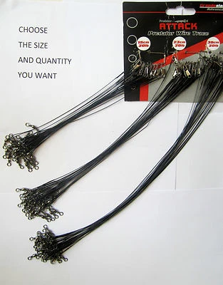 GRANDESLAM Drahtspur schwarz Angeln Hecht Zander Köder Wirbel Link Barrel Haken Feederaale