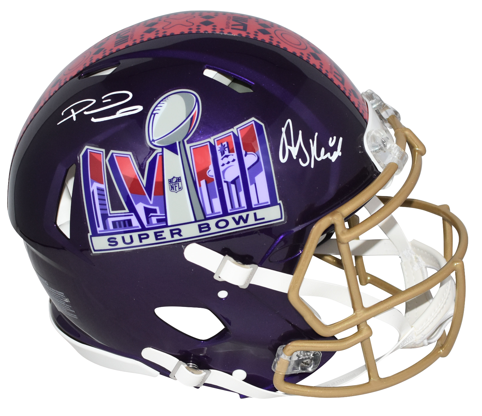 PATRICK MAHOMES & ANDY REID SIGNED CHIEFS SUPER BOWL LVIII 58 AUTHENTIC HELMET 