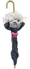 Dollhouse Miniature - Black Victorian Umbrella Parasol - 1/12 Scale