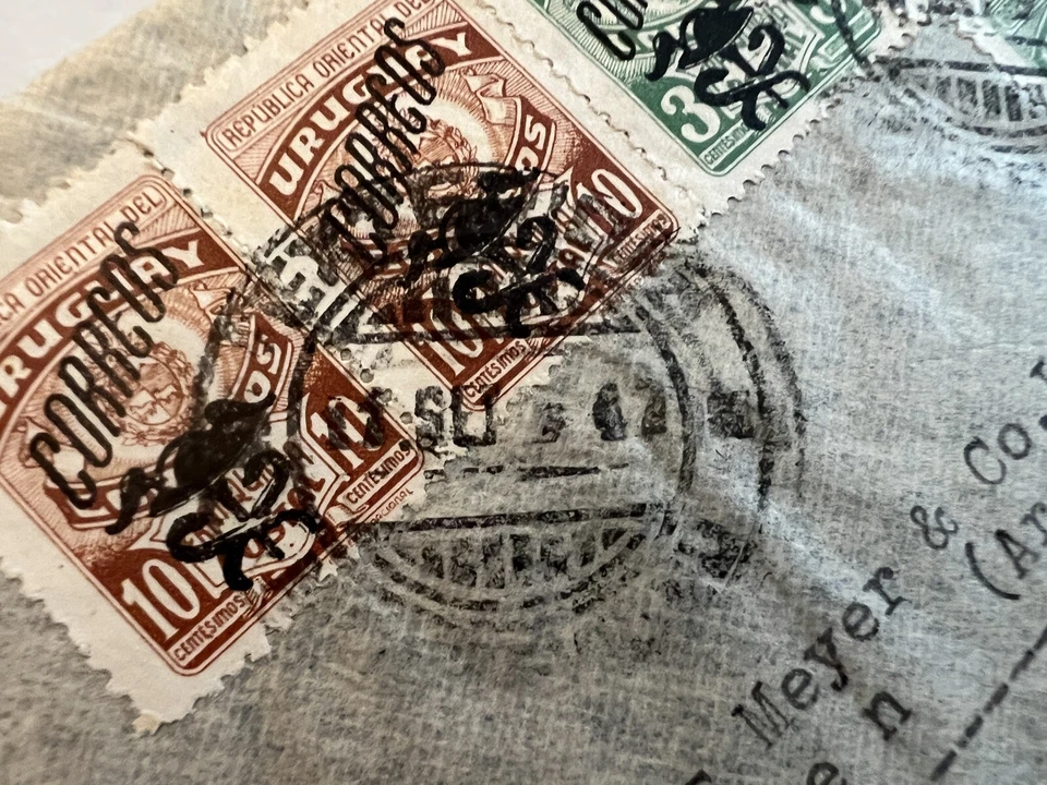 1947 MONTEVIDEO URUGUAI CAPA PARA WOHLEN, SELO AARGAU SUÍÇA #548, #550 - Imagem 3 de 4